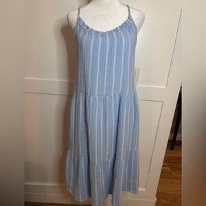 beachlunchlounge Light Blue Striped Maxi Dress size XS
